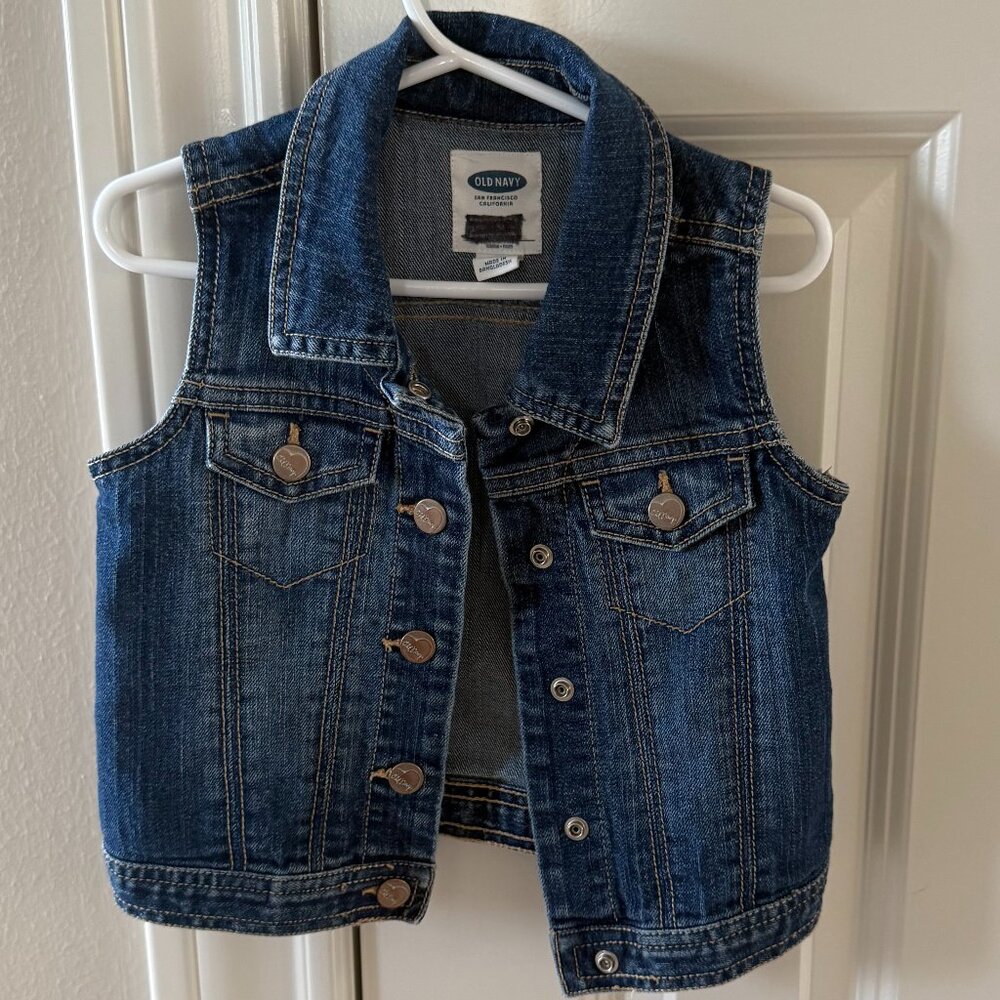 Old Navy Blue Jean Vest, Size 4t